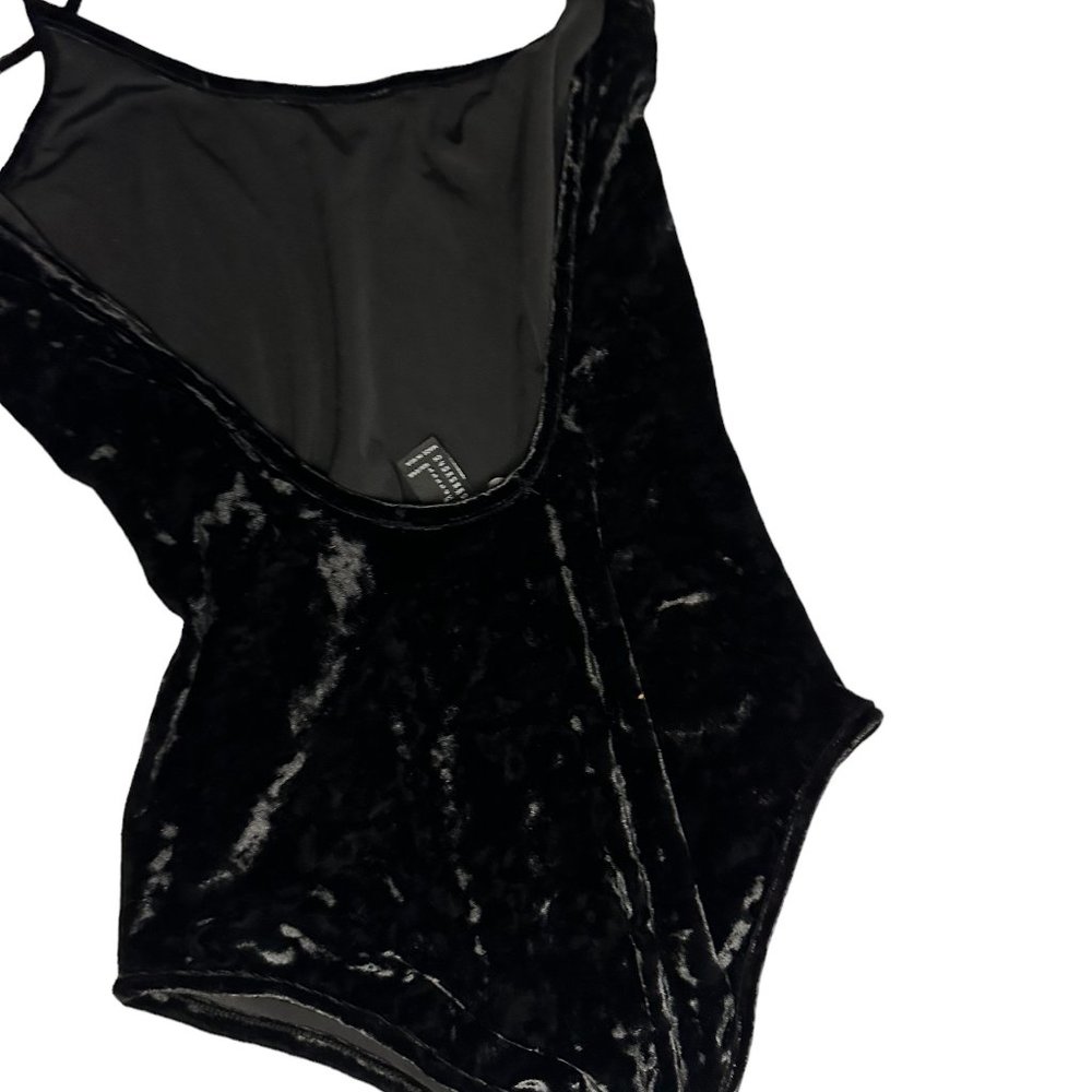 Forever21, felt black body suit, size small